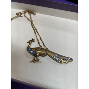 Clara Beau Peacock Necklace Choker Blue Crystal Victorian  15-17